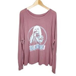 Blondie Graphic Long Sleeve Oversized Tee Size 2X Mauve Pink